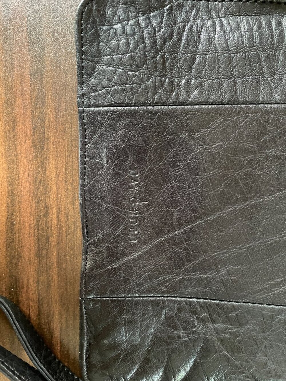 Day & Mood Anthropologie Anni Clutch — Black Genuine Leather Wristlet - Picture 2 of 12